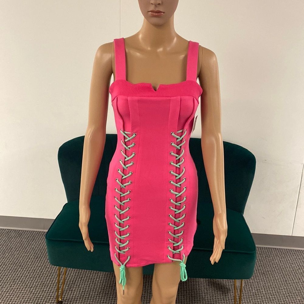 Neon pink summer dress